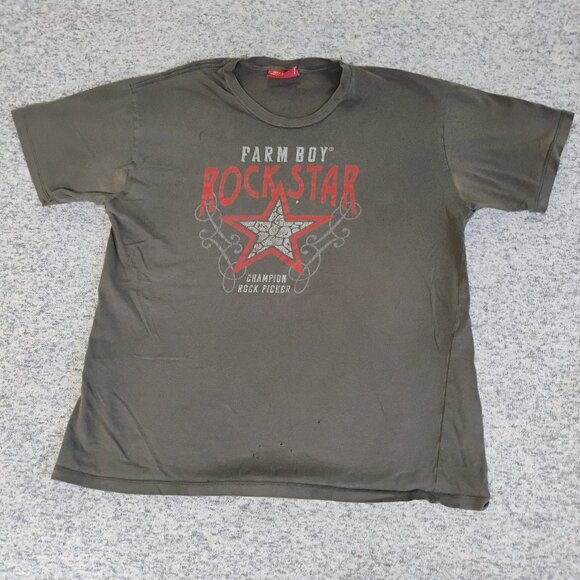 FARMBOY ROCKSTAR Champion Rock Picker Horse Ranch Vintage Y2K T-Shirt - Picture 3 of 8